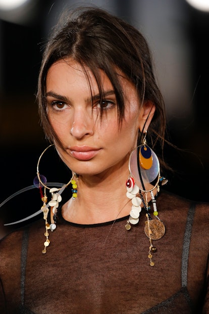 Emily Ratajkowski walks the runway during the Tory Burch Ready to Wear Spring/Summer 2023 